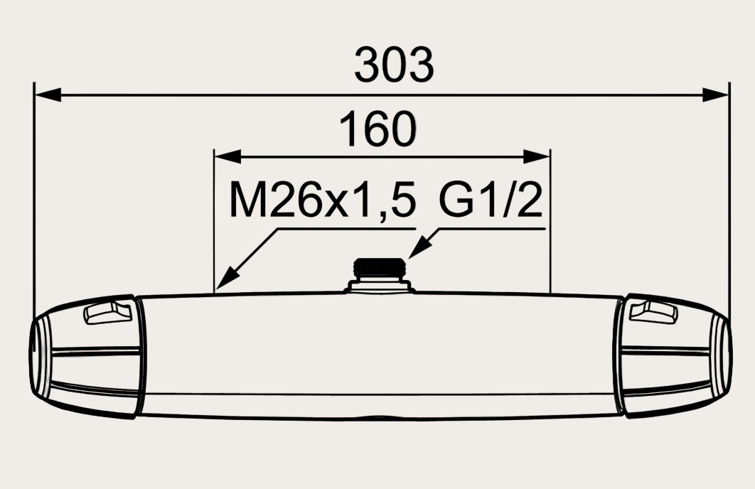 FMMATTSON - 9000E II duschblandare utlopp upp 160 c/c