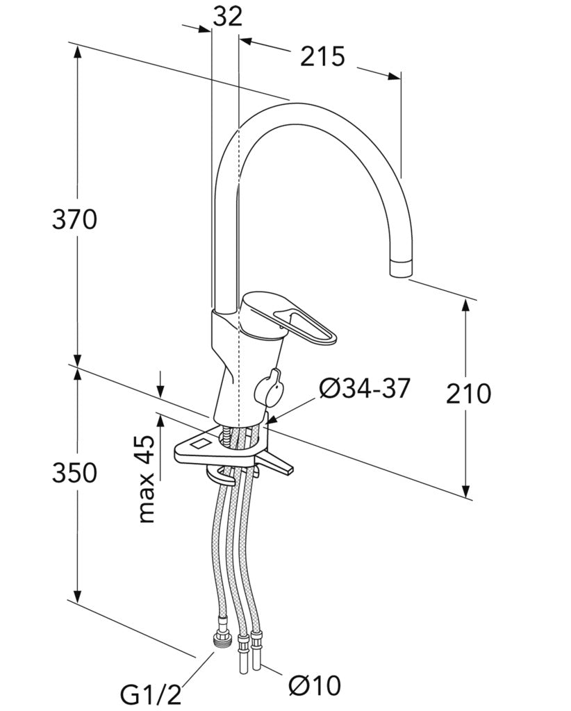 GUSTAVSBERG -  Gustavsberg Nya Nautic Köksblandare Ø10 mm Diskmaskinsavstängning