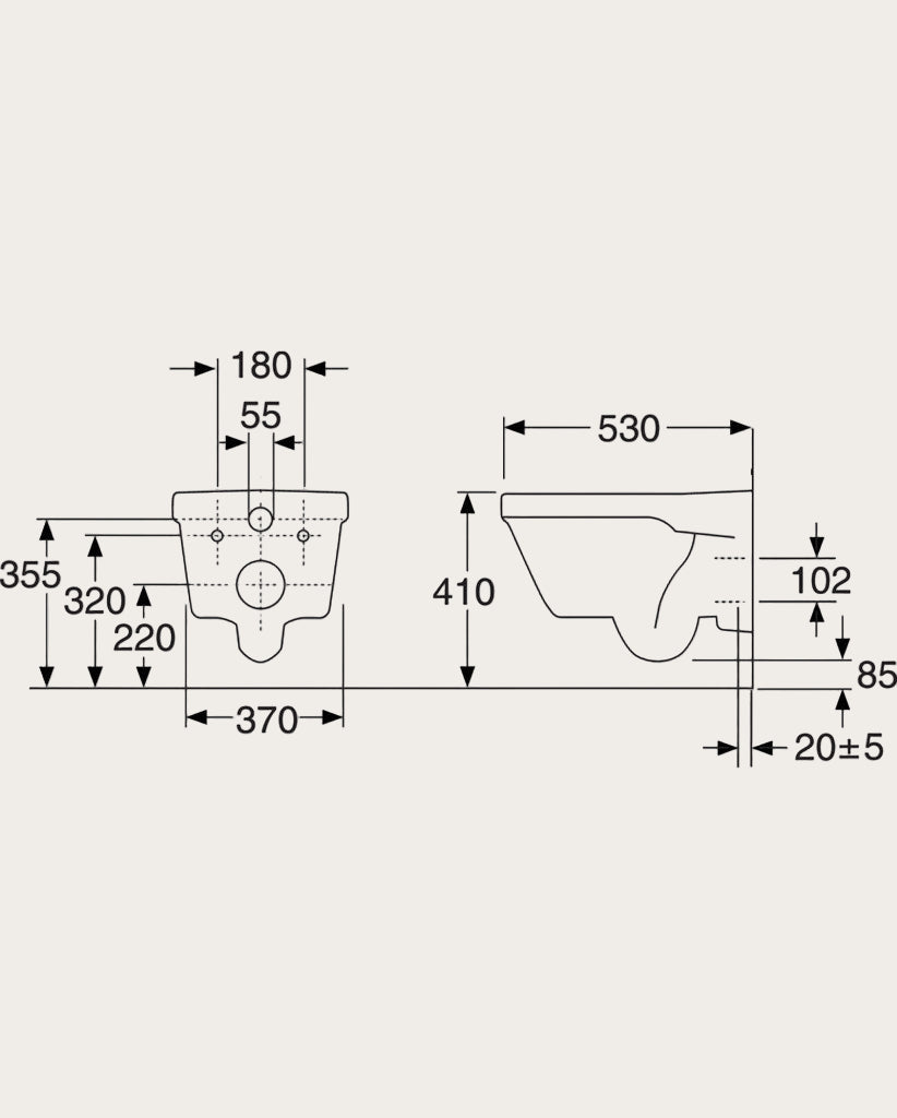 GUSTAVSBERG -Vägghängd toalett 5G84 - Hygienic Flush