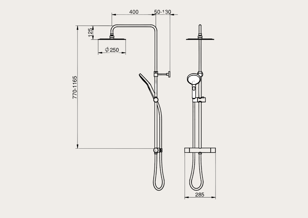 GUSTAVSBERG - Estetic Round – Takduschpaket i matt svart 160 c/c
