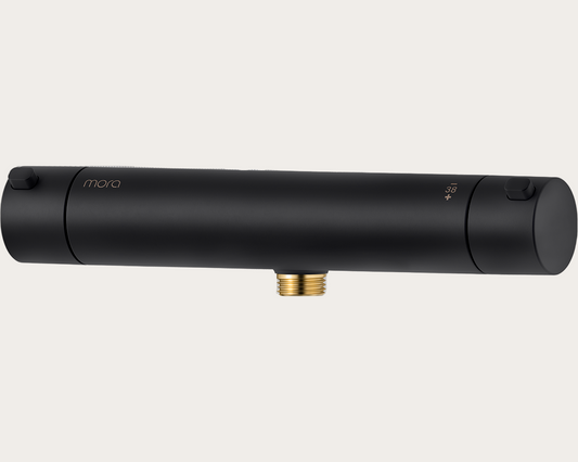 MORA - LYNX  Termostat duschblandare  Dubbla backventiler utlopp ned 160 c/c