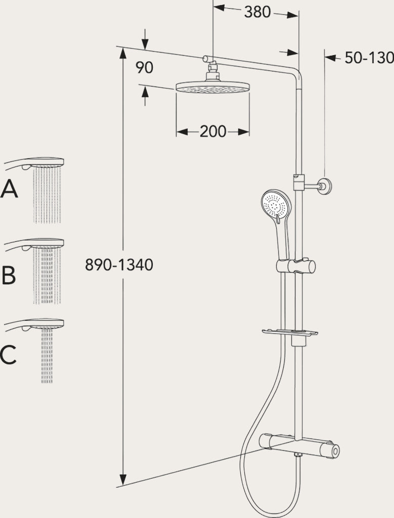 GUSTAVSBERG - Takdusch Nya Nautic 2.2. 160 c/c