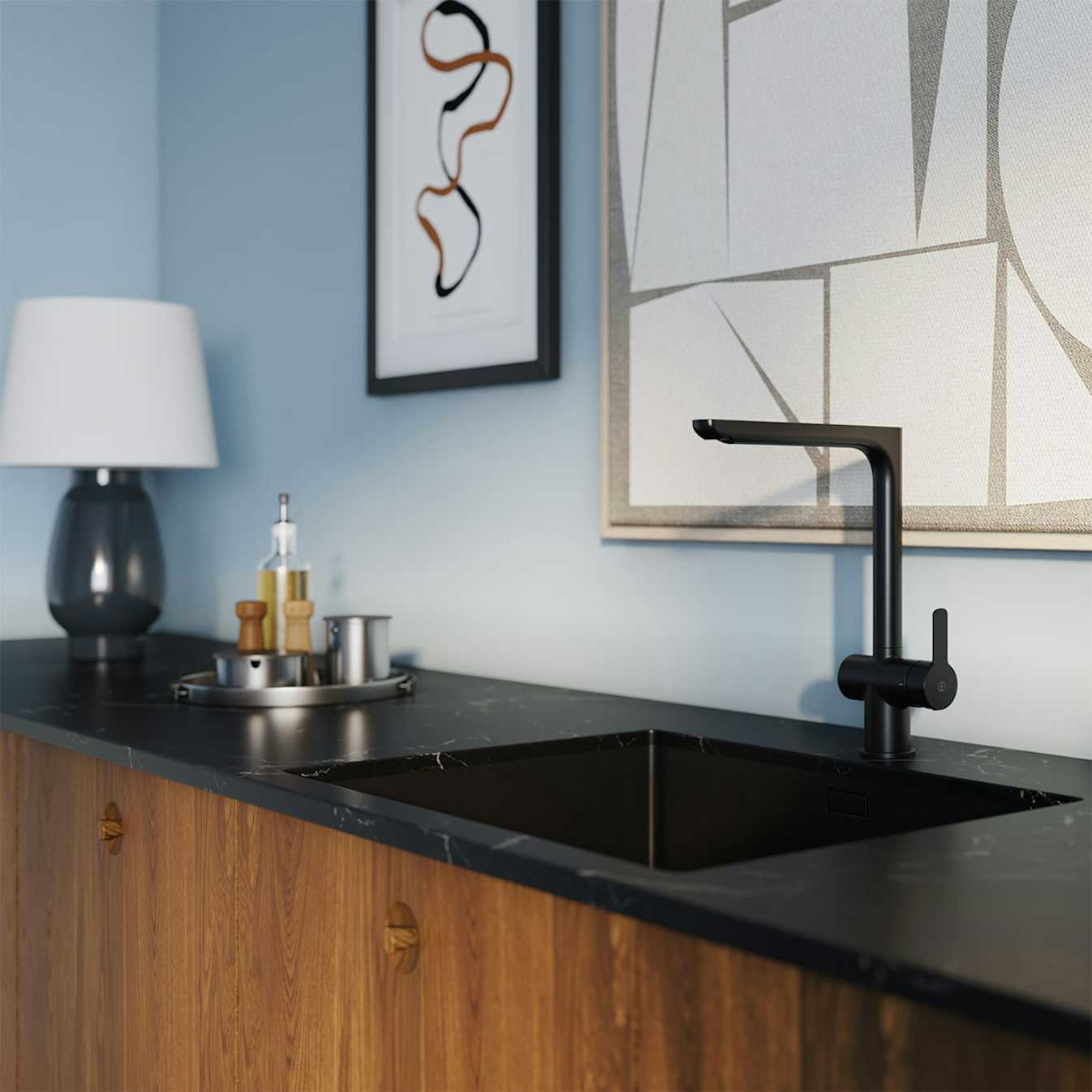 GUSTAVSBERG - Köksblandare Estetic Duo Matt Svart