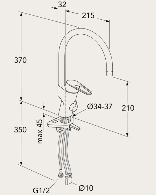 GUSTAVSBERG -  Gustavsberg Nya Nautic Köksblandare Ø10 mm Diskmaskinsavstängning