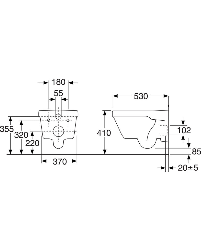 GUSTAVSBERG -Vägghängd toalett 5G84 - Hygienic Flush